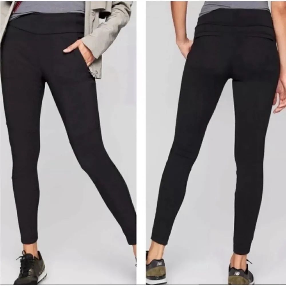 Athleta Black Highline Hybrid Pull On Stretch Athletic Tight Hike 4T Tall